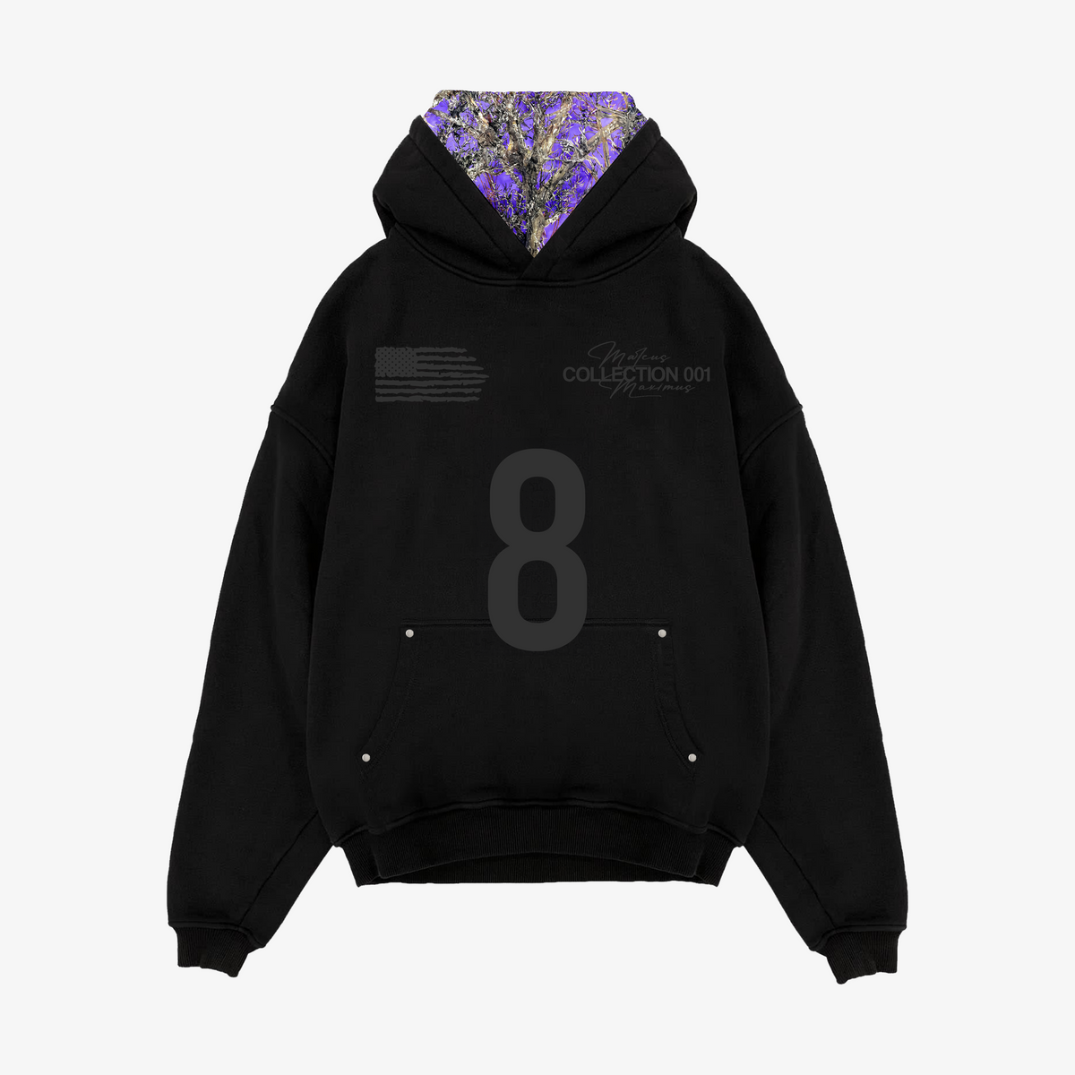 001 HOODIE BLACK
